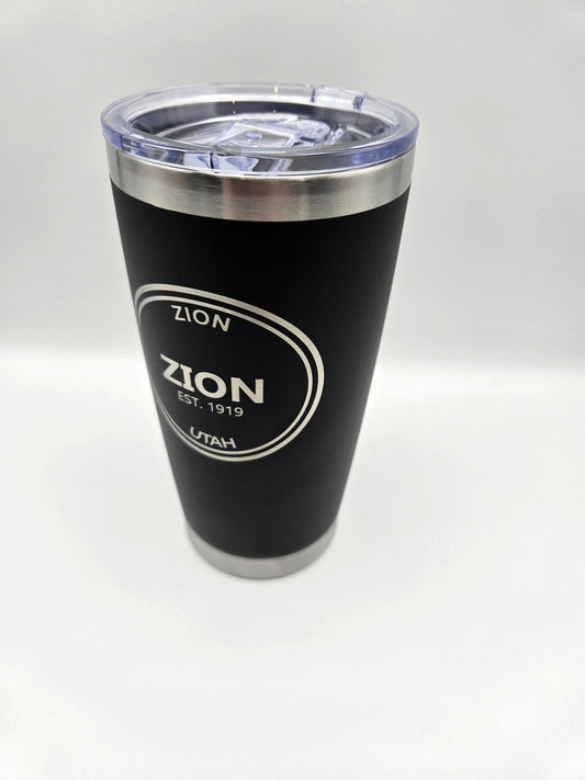 20oz insulated tumbler engraved with Zion National Park logo
