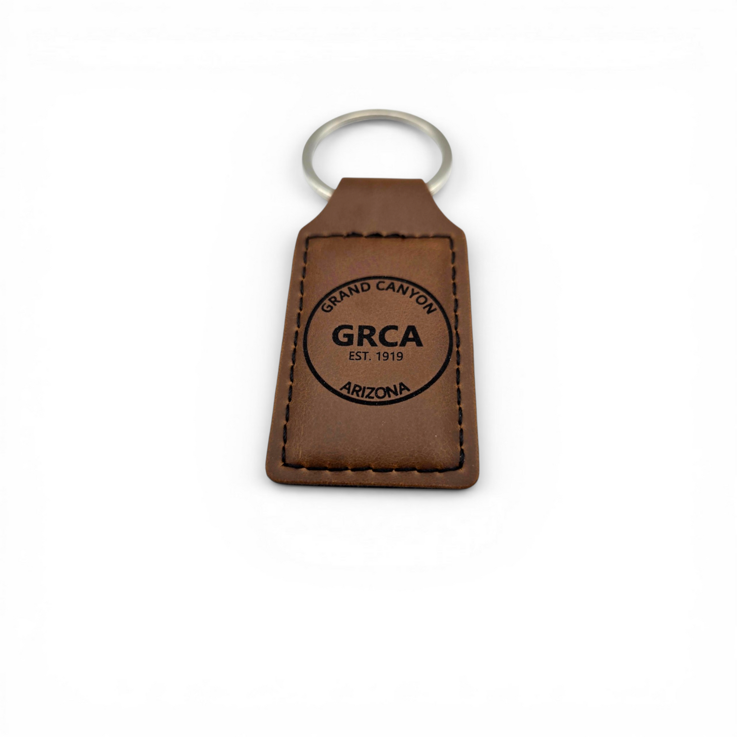 Grand Canyon National Park leatherette keychain, laser engraved adventure tag in walnut by The 328 Collective