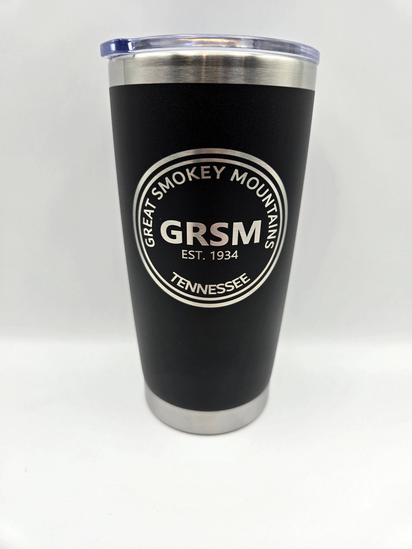 20oz insulated tumbler engraved with Great Smokey Mountains National Park logo