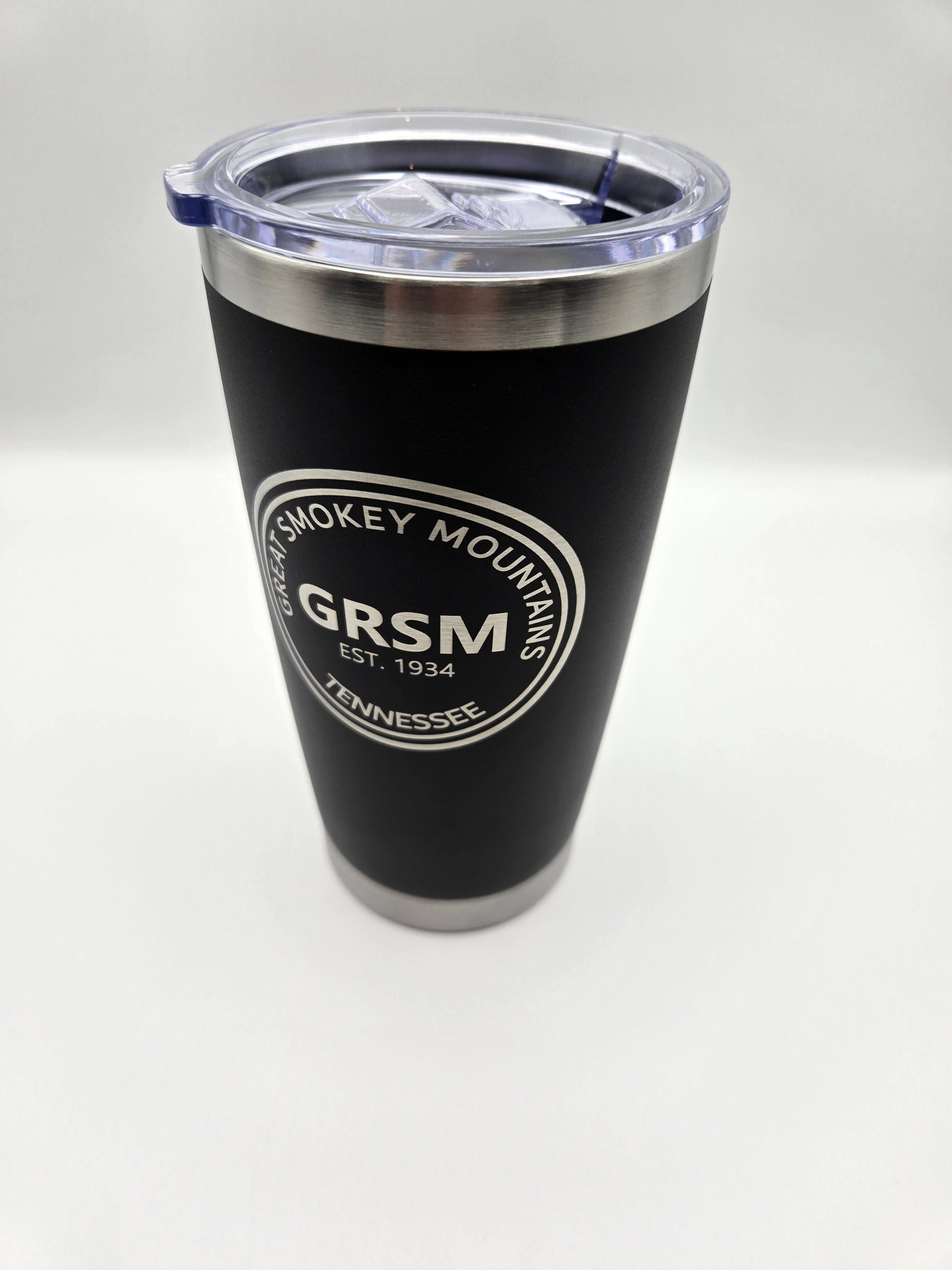 20oz insulated tumbler engraved with Great Smokey Mountains National Park logo