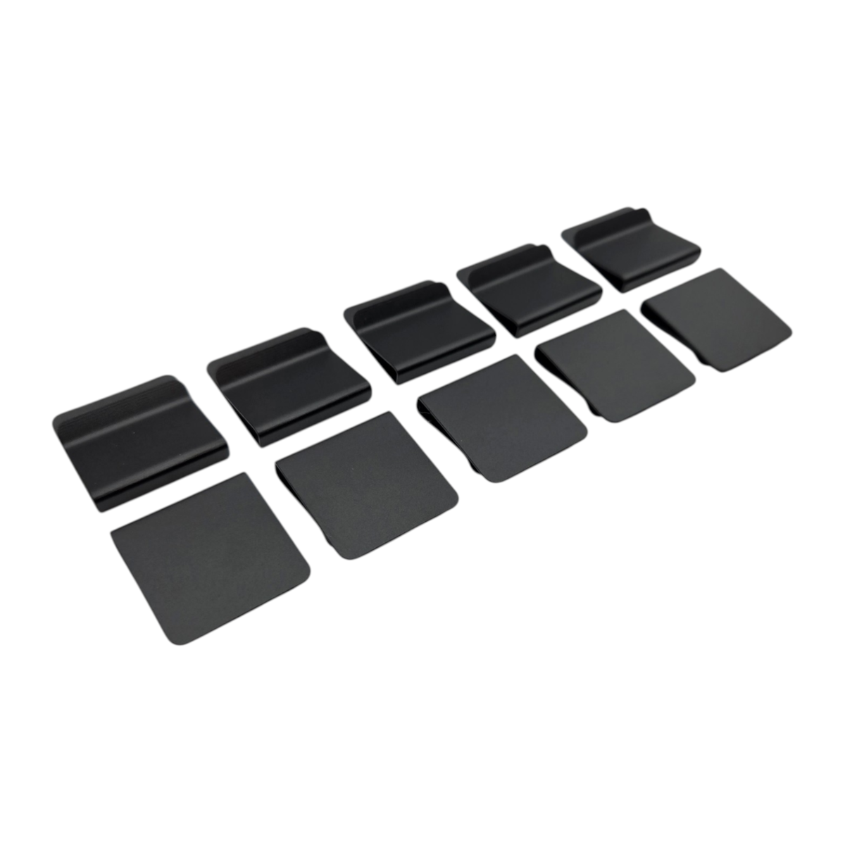 Black anodized aluminum hat brim clip blanks, 10 pack for laser engraving