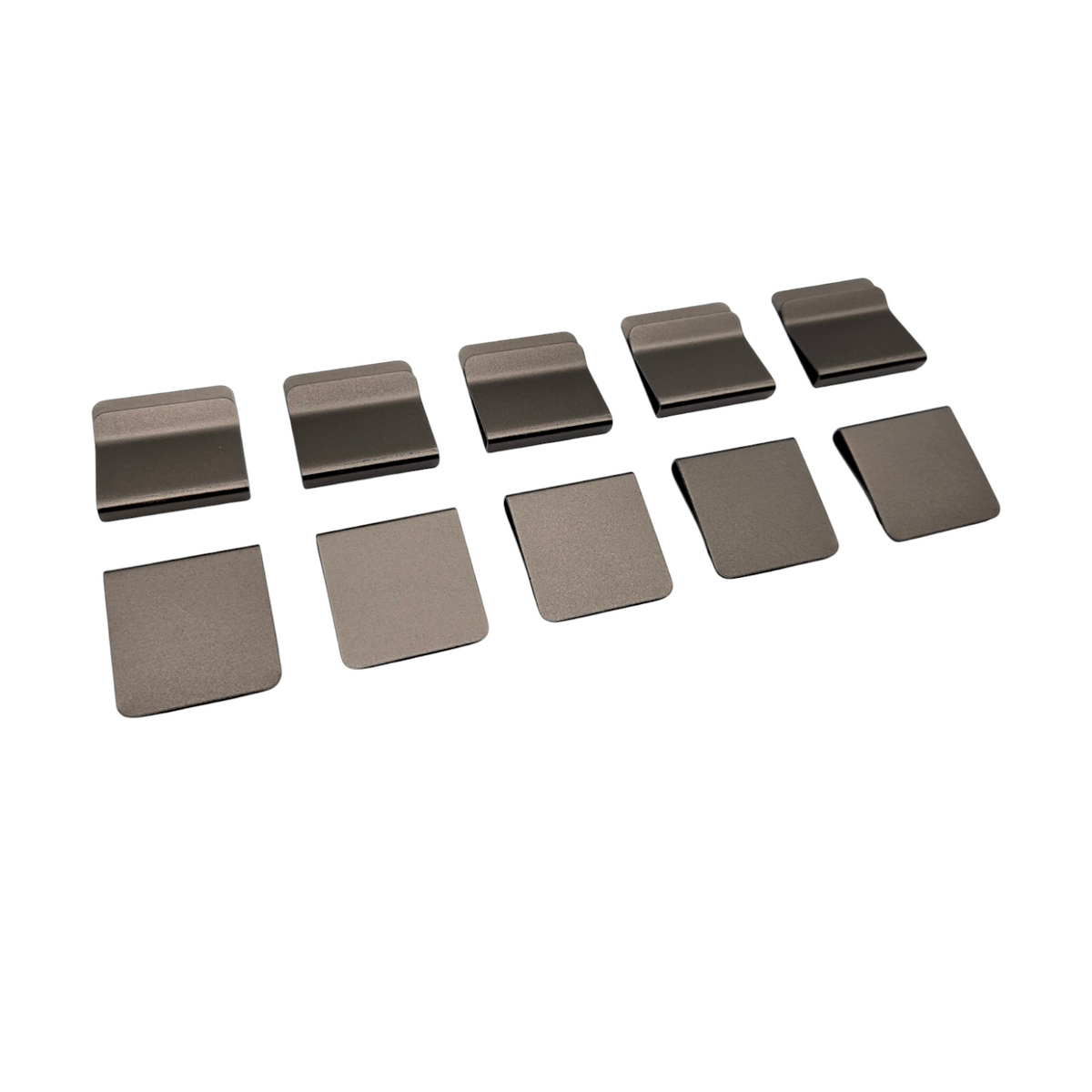 Gun Metal anodized aluminum hat brim clip blanks, 10 pack for laser engraving
