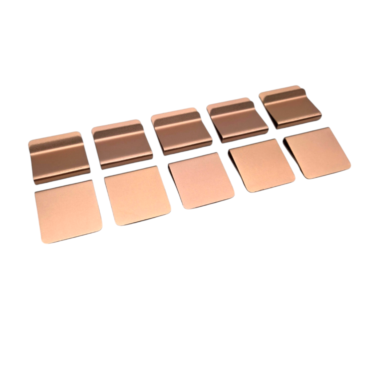 Rose Gold anodized aluminum hat brim clip blanks, 10 pack for laser engraving