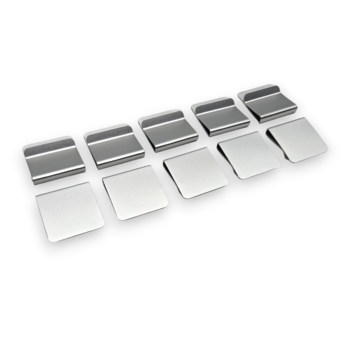 Silver anodized aluminum hat brim clip blanks, 10 pack for laser engraving