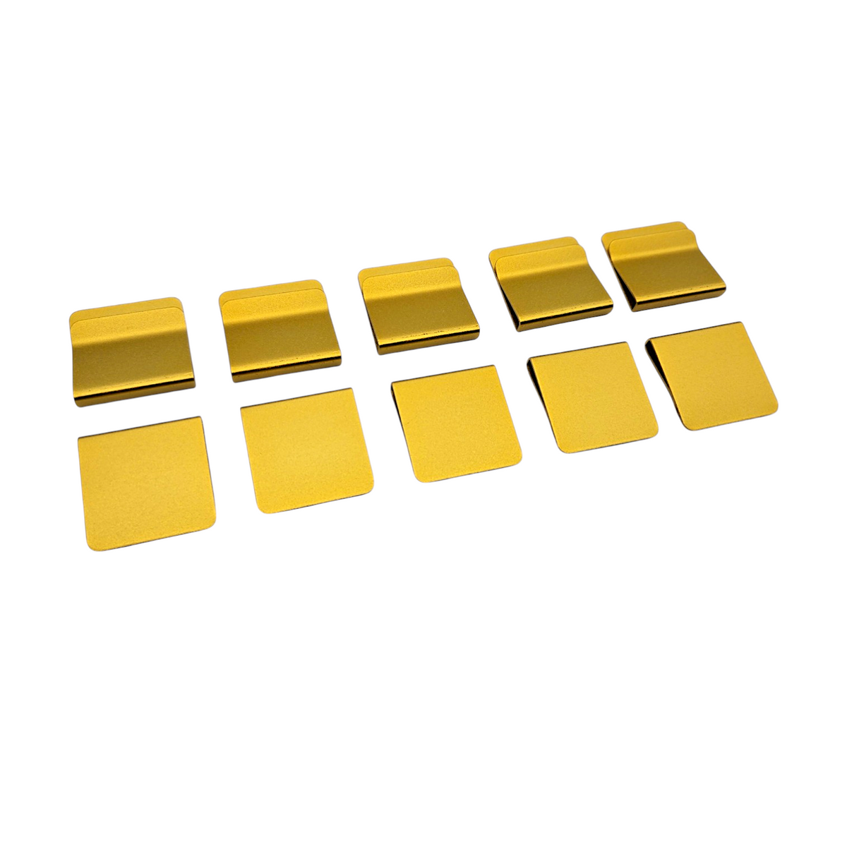 Yellow anodized aluminum hat brim clip blanks, 10 pack for laser engraving