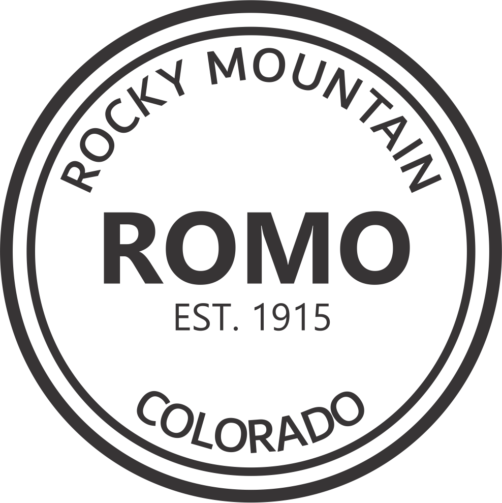 Engraving artwork showing Rocky Mountain National Park logo design