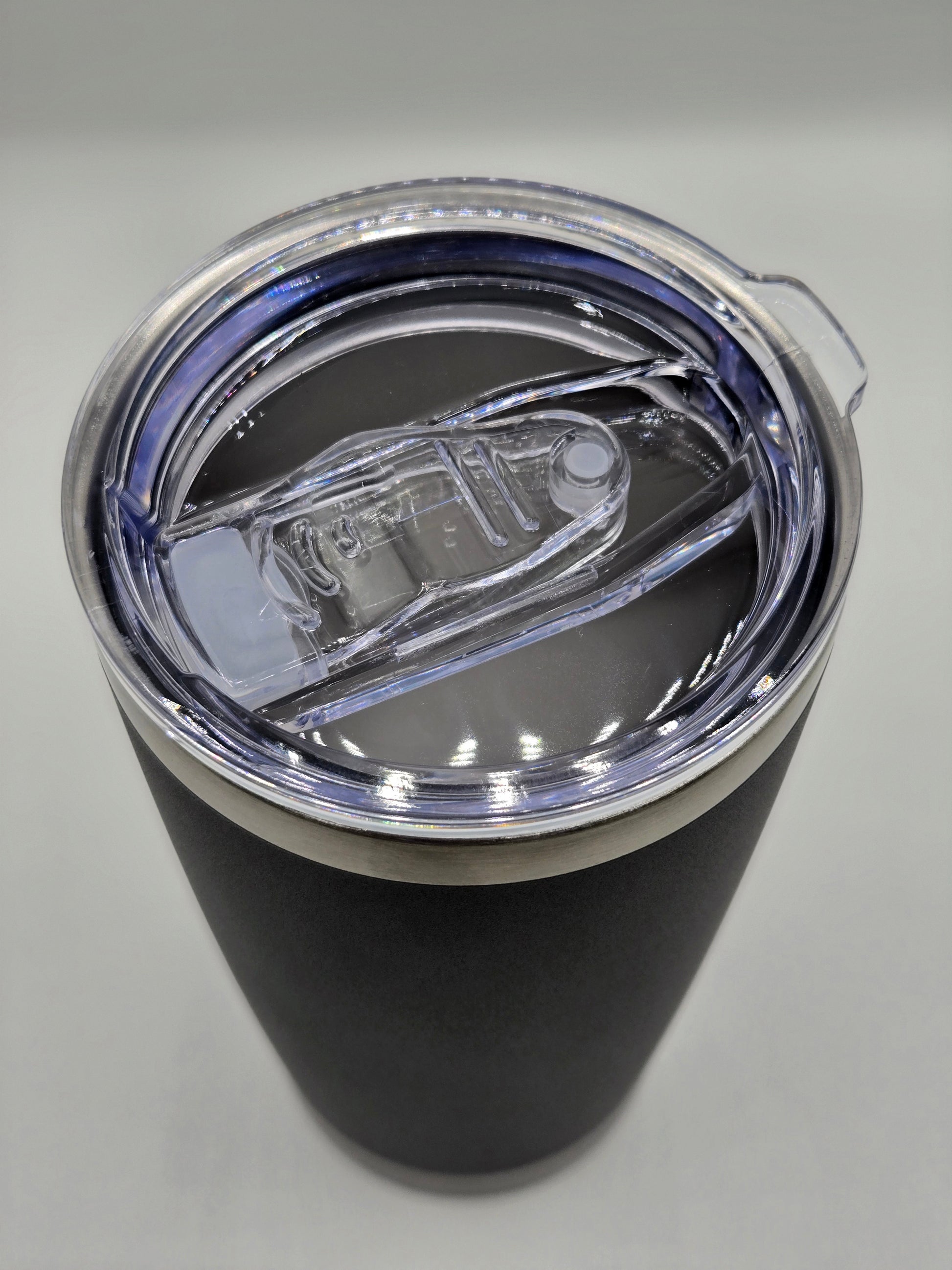 Standard sliding lid included with insulated tumbler