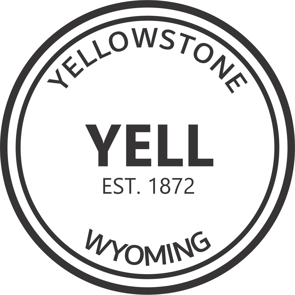 Engraving artwork showing Yellowstone National Park logo design