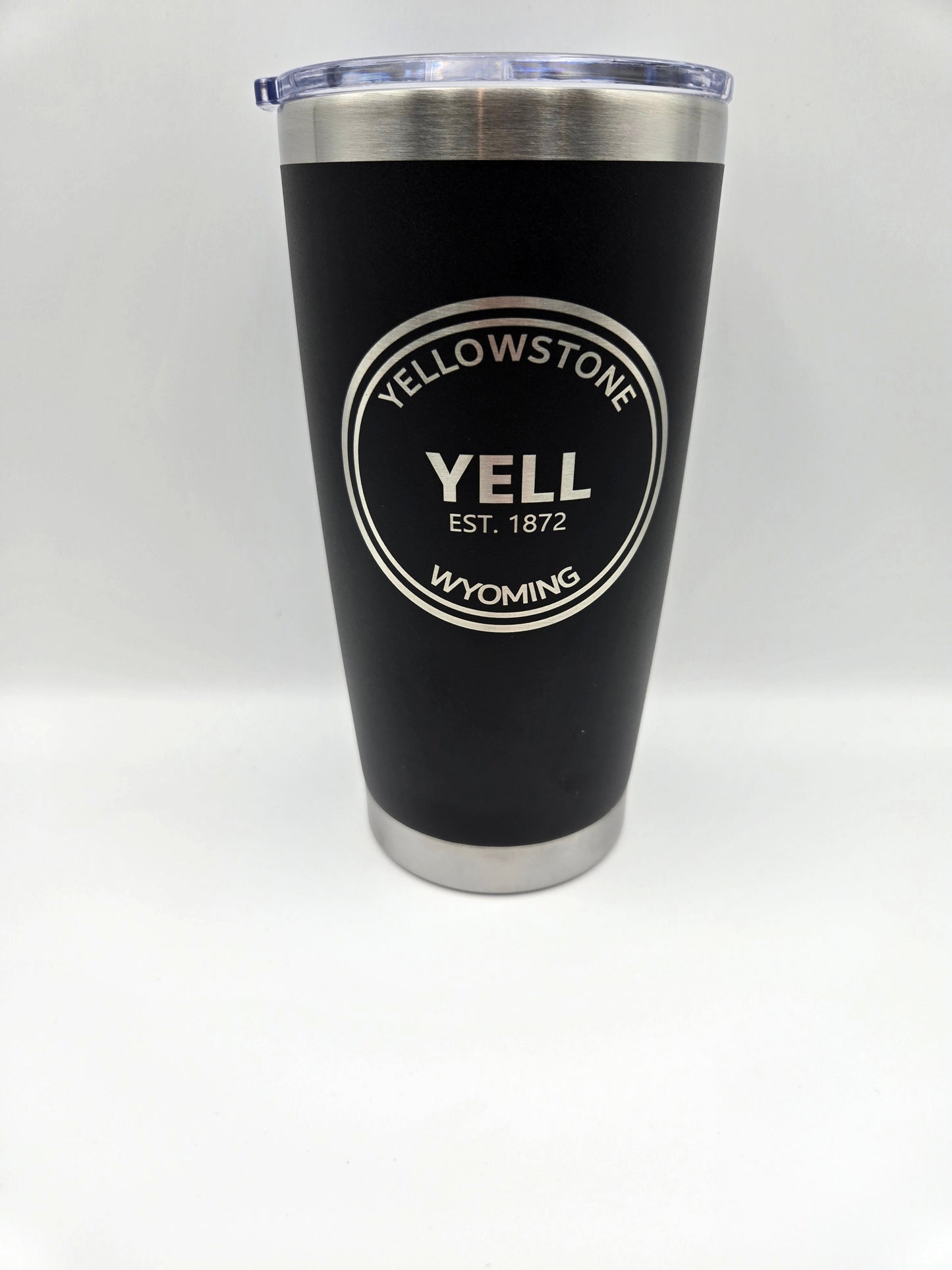 20oz insulated tumbler engraved with Yellowstone National Park logo
